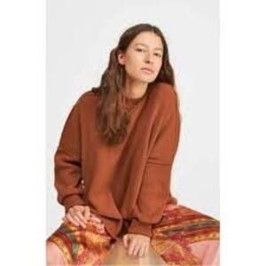FREE PEOPLE Easy Street Oversize Sweater in Tuscan Earth SLOUCHY Size Small S